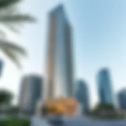 Stunning view of Al Manara Tower showcasing its modern architectural design