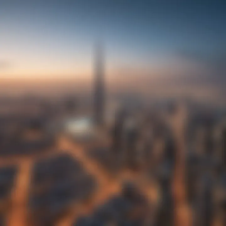 Panoramic view of Dubai skyline from a Bayt property