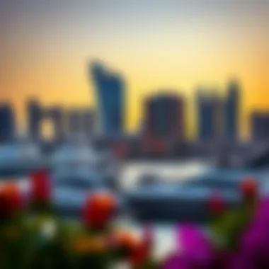 Dubai Marina: A Romantic Sunset Escape Scenic view of Dubai Marina at sunset showcasing luxury yachts