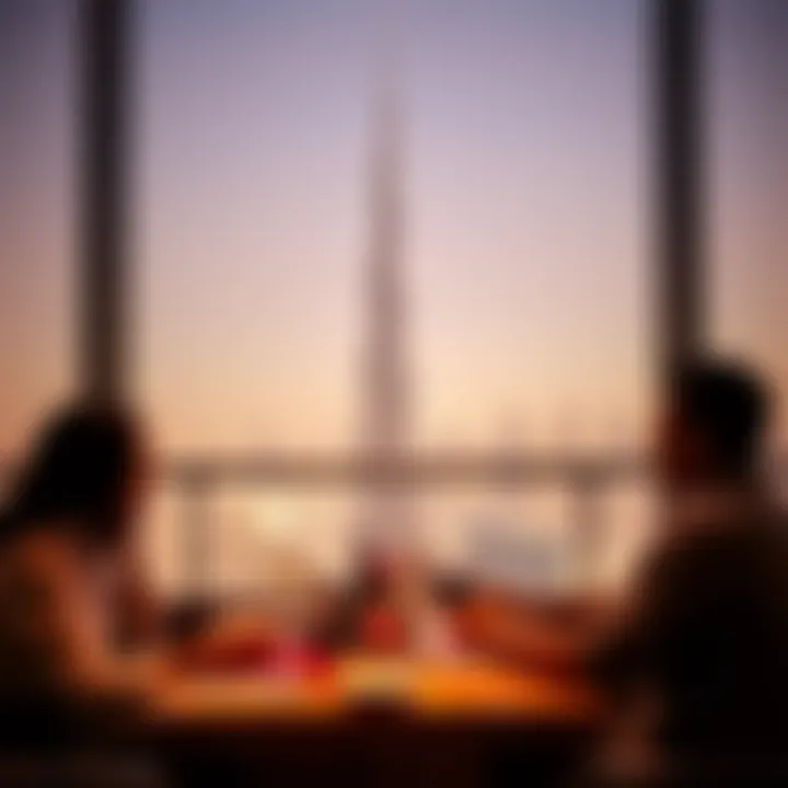 Couples enjoying a private dining experience overlooking the Burj Khalifa