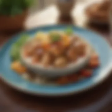 Fusion of Flavors at Nakheel Mall A beautifully plated dish symbolizing the fusion of local and international flavors