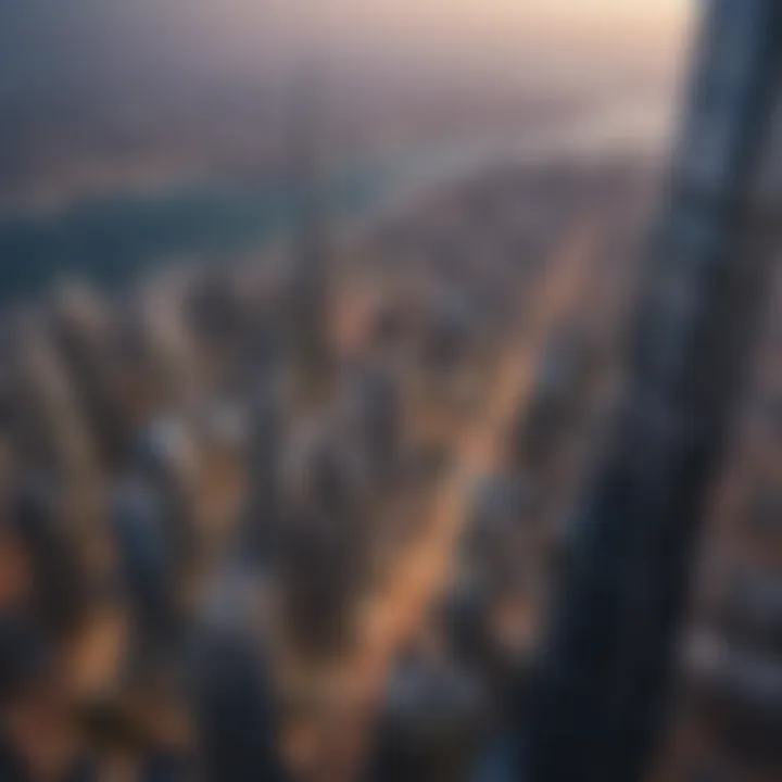 Spectacular skyline view from the Burj Khalifa's West Tower.