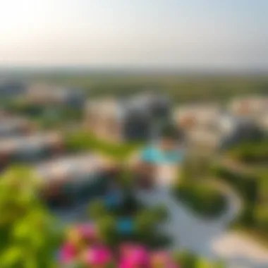 Aerial view of Al Raha Gardens showcasing its lush greenery and modern architecture