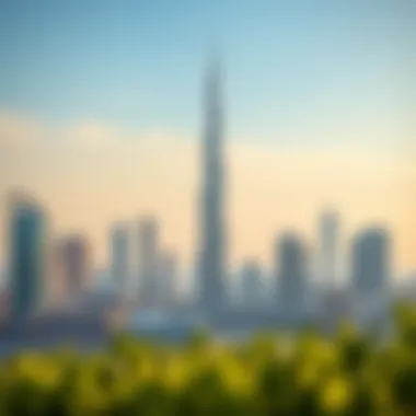 Panoramic skyline view of Dubai featuring Al Saqran Tower