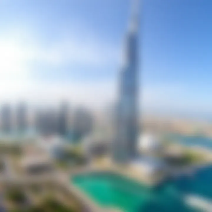 Panoramic skyline view featuring Burj Al Salam and surrounding landmarks