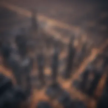 Aerial view of luxurious Dubai skyline showcasing iconic skyscrapers