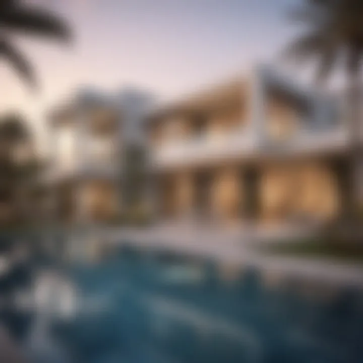 Close-up of a contemporary luxury villa with exquisite architecture