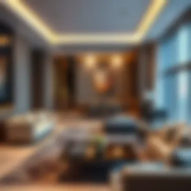 Luxurious Interiors of Burj Khalifa Flat Luxurious interior design of a flat in Burj Khalifa with modern furnishings