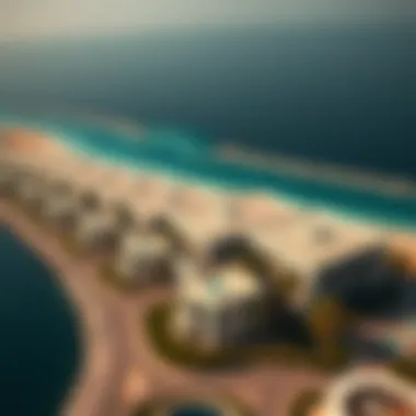 Stunning Aerial Perspective of Jomana Meraas Aerial view of Jomana Meraas showcasing luxury coastal residences