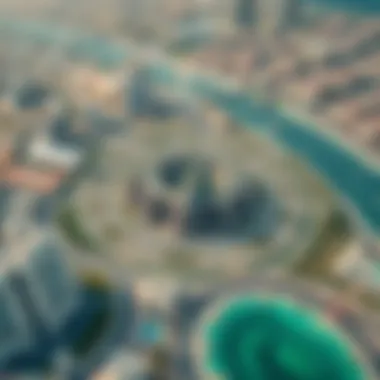 Aerial Perspective of مول جميرا Aerial view of مول جميرا and its surroundings, emphasizing real estate impact
