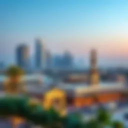 A panoramic view of Port Saeed showcasing its modern skyline and traditional architecture.