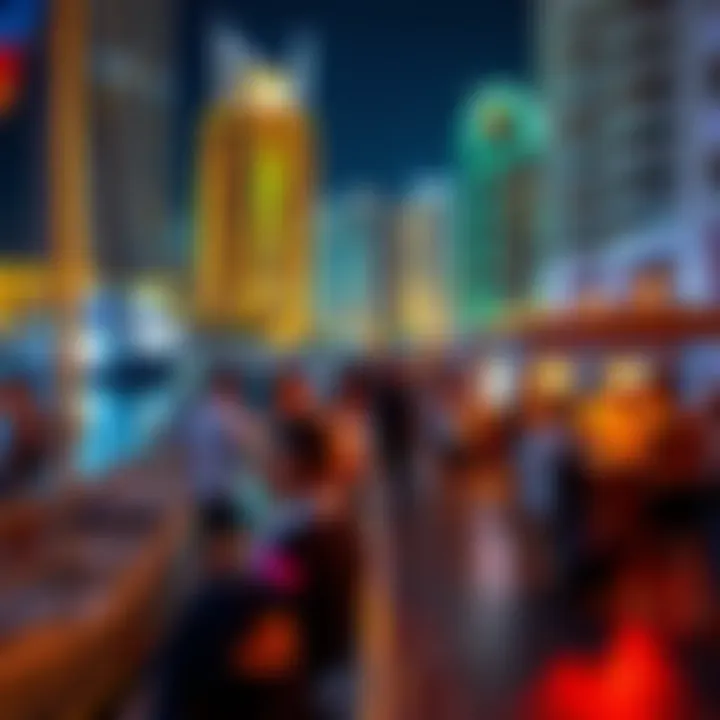 Vibrant nightlife scene in Dubai Marina