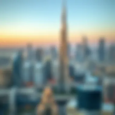 Panoramic view of Dubai skyline from a serviced apartment