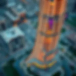 Aerial view of Silver Tower showcasing its unique architectural design