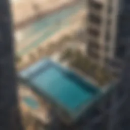 Stunning aerial view of a luxurious sky pool in Dubai