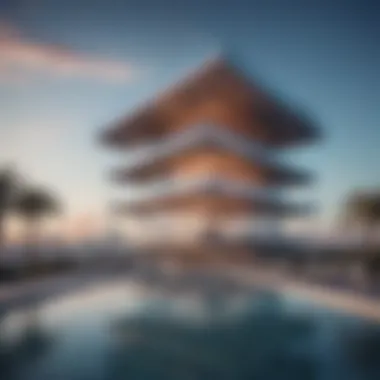 Innovative Architecture of a Sky Pool Architectural design showcasing a modern sky pool