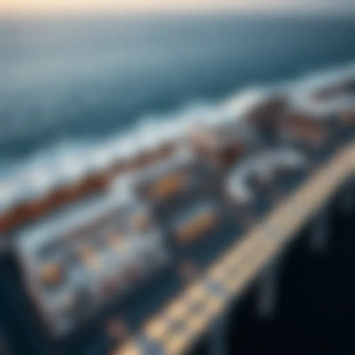 Aerial view of Dubai's Boardwalk showcasing its stunning architecture