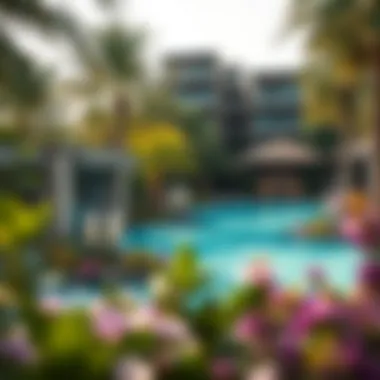 Glistening pools surrounded by lush greenery