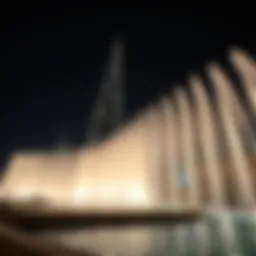 Burj Khalifa Fountain Performance at Night