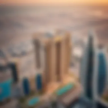 Aerial view of Al Yasmeen Building surrounded by Dubai's vibrant skyline