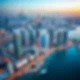 Aerial view of Dubai's skyline showcasing luxury properties