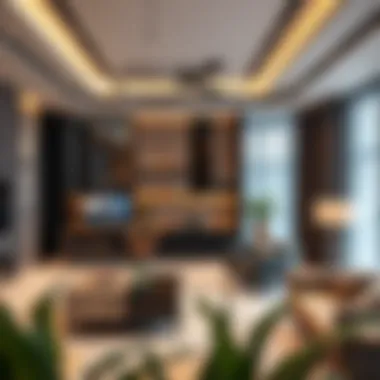 Sophisticated Interior Design in Luxury Living Elegant interior showcasing a blend of design and technology