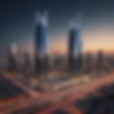 Panoramic View of Al Barsha Highlighting Iridium Building Panoramic view of Al Barsha with the Iridium Building in focus