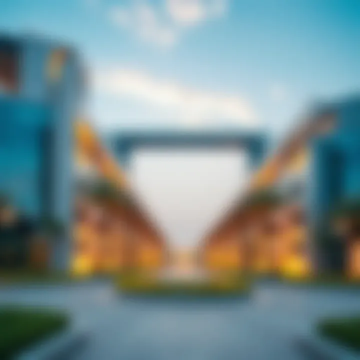 Architectural features of Khalifa Park showcasing modern design