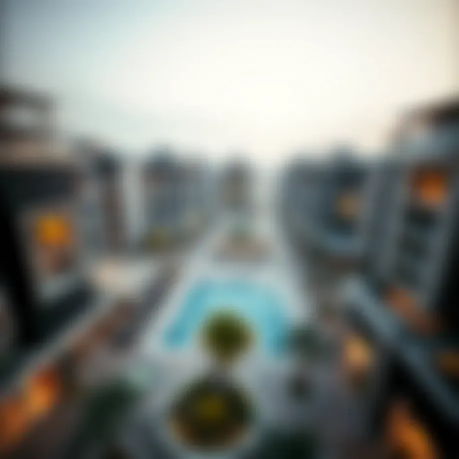 Aerial view of Liva Town Square showcasing its modern architectural design