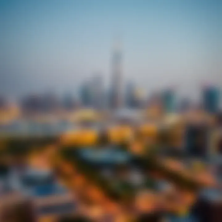 Breathtaking skyline view of Dubai with Mercedes Benz Places in focus