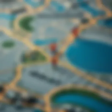Map highlighting the strategic location of Murooj Al Furjan in Dubai
