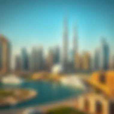 Dubai Skyline Skyline view of iconic Dubai skyscrapers