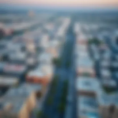 An aerial view of Alserkal Avenue illustrating its architectural diversity and urban design