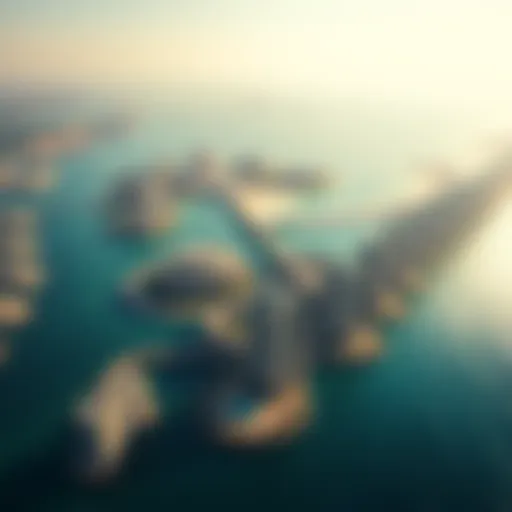 Breathtaking aerial view of Palm Jumeirah showcasing its unique layout