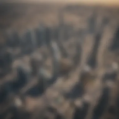 Aerial view of Dubai skyline showcasing modern skyscrapers