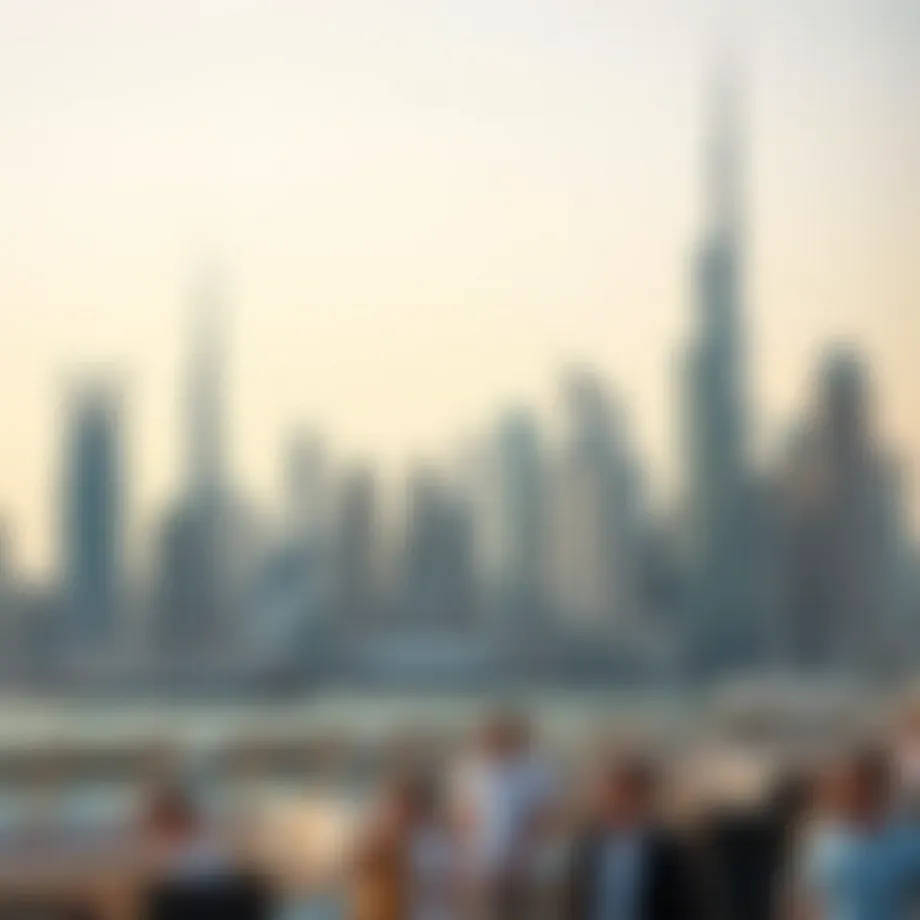A panoramic view of Dubai's skyline highlighting modern architecture.
