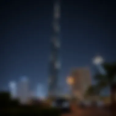 Zabeel Tower: A Nighttime Marvel Zabeel Tower illuminated at night, showcasing its grandeur