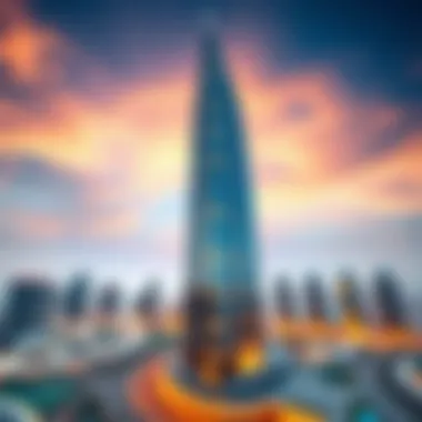 Zabeel Tower: Icon of Modern Architecture A stunning view of Zabeel Tower against the Dubai skyline